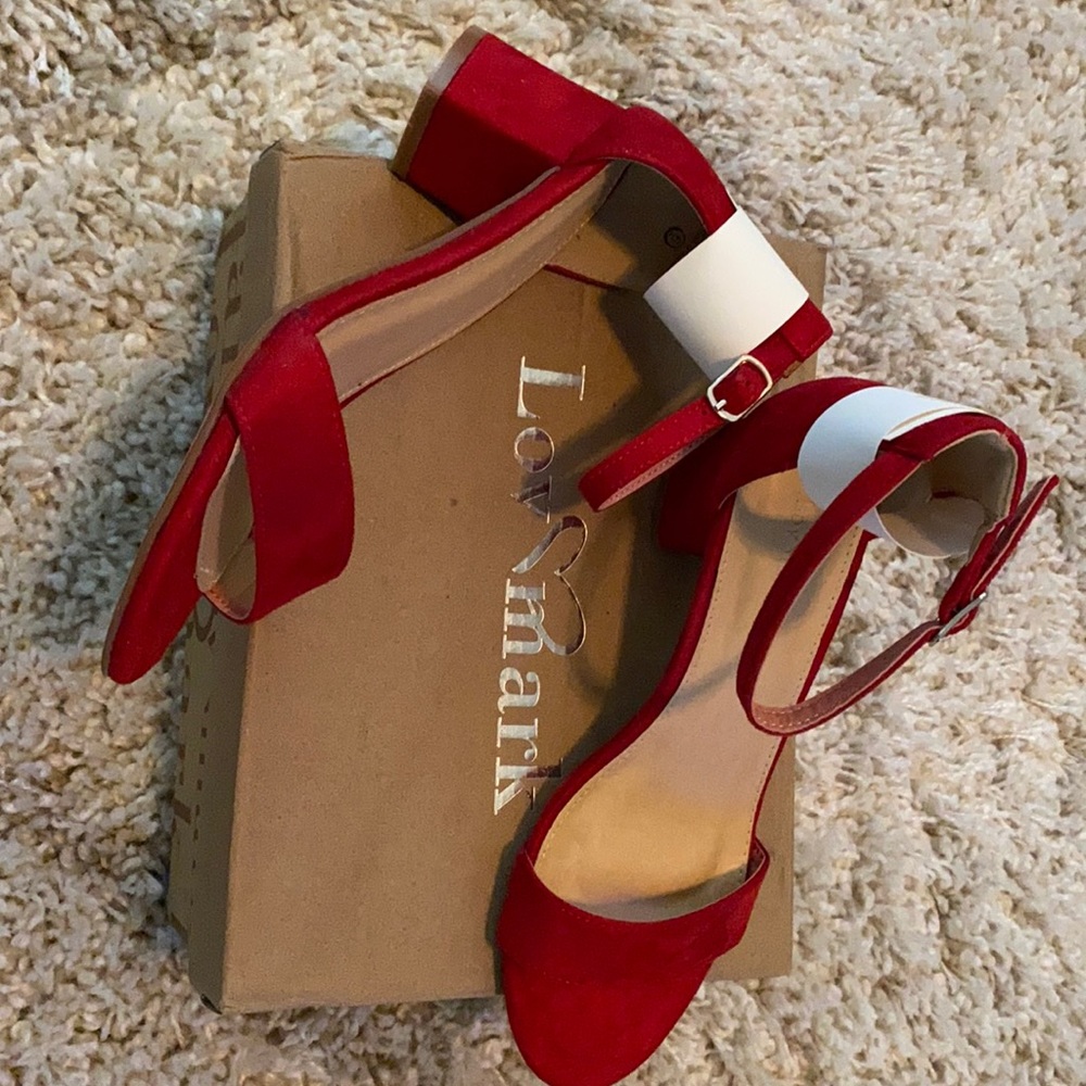 Love mark red suede shoes size 6. Never worn!